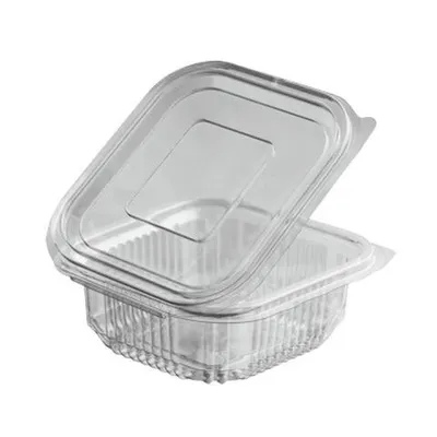 Produktbild von 50x Rechteckbecher klar mit Deckel 250 ml (PET)
