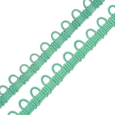 Schlingenband 2m Gummi Ösenband Schlaufenband Schlingenborte m. elastischen Ösen 12mm mint