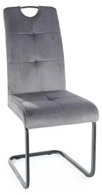 Image de Chaise "Axo" - Velvet - Gris Foncé - l 43 x H 101 cm