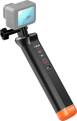 Obrázek produktu pro TELESIN Plovoucí rukojeť pro sportovní kamery s dálkovou spouští, 15 m vodotěsná tyč s popruhem na ruku, náhrada za akční kameru GoPro Hero 12/11/10/9/8, podvodní potápěčská tyč