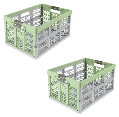 Produktbild von keeeper ben 2x Stabile Profi-Klappboxen mit Soft-Touch Griffen, 45 l, Eco Grass