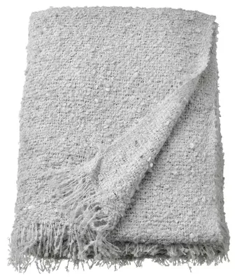 Produktbild von IKEA SANDBRODD Weiche Decke mit Fransen grau-blau 130x170 cm