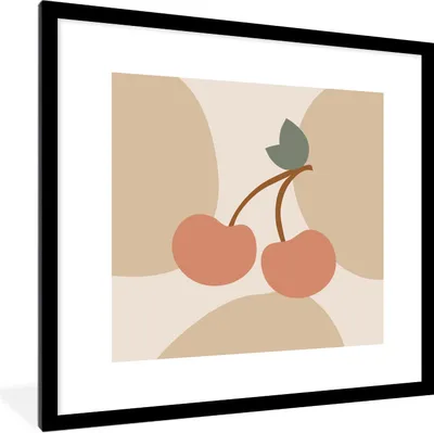 Produktbild von MuchoWow® Gerahmtes Poster Obst - Kirschen - Sommer 40x40 cm - Poster mit Schwarzem Bilderrahmen Wandposter Rahmen Foto Bilder - Poster - Plakat im Rahmen