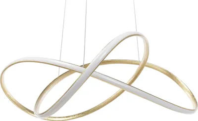 Produktbild von BELIANI Hängelampe LED Gold Aluminium 120 cm Pendelleuchte geschwungene Form für Wohnzimmer für Salon für Essszimmer