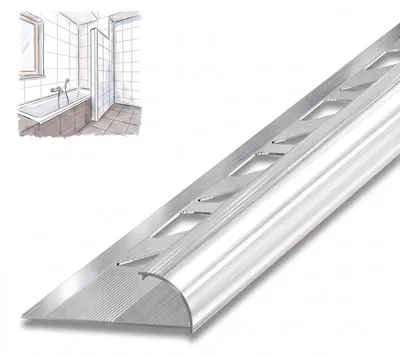 Produktbild von Dalsys Fliesenschiene Viertelkreisprofil 2,5m x 8mm Chrom Alu