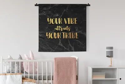 Produktbild von MuchoWow® Wandteppich Wandbehang Zitate - Sprichwörter - Gold - Marmor 90x90 cm Tapisserie Dekoration Wandtuch - Wandaufhänger