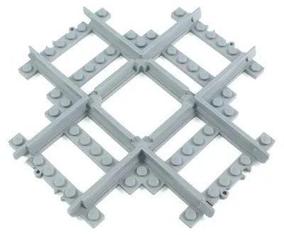 Productafbeelding van Trixbrix Kruising 90 graden lang, 2x – rails voor LEGO® City trein, accessoires compatibel met klemblokjes