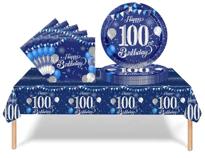 Geburtstagsgeschirr-Set für 100. Geburtstag, 1 Set