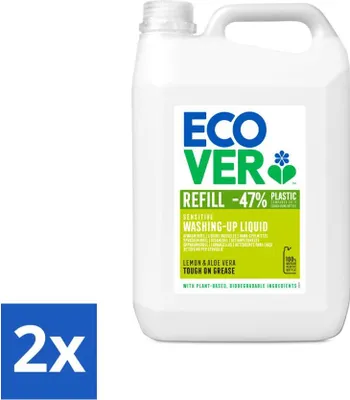 Produktbild von Ecover - Geschirrspülmittel - Zitrone & Aloe Vera - 5 Liter - Vorteilspack - 2 Stücke