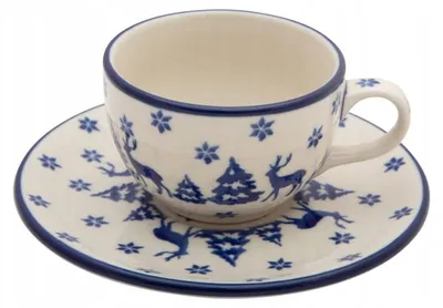 Produktbild von Ceramika Artystyczna Bolesławiec Espresso-Tasse mit Untertasse 100ml