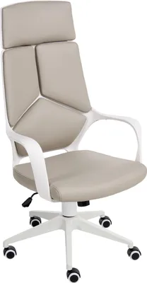 Produktbild von BELIANI Bürostuhl Taupe und Weiß Kunstleder Höhenverstellbar Drehbar mit Armlehnen Bremsbaren Rollen Modern Arbeitszimmer Drehstuhl Arbeitsstuhl