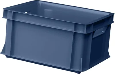 Imagen del producto de ARTECSIS® 1 caja de plástico de 11 litros (apilable), color azul acero - Caja de transporte y almacenamiento (35x24x18 cm) - Caja de almacenamiento y caja de almacenamiento fabricada con plástico resistente