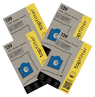 Image de Lot de 4 packs de 4 sacs aspirateur 64139 pour Rowenta TopFilter Premium