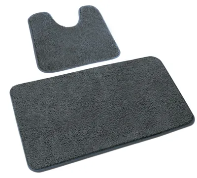 Obrázek produktu pro Protiskluzová koupelnová rohož - mikrovlákno - pratelná v pračce - šedá - měkká a savá - vhodná do koupelny - 40x60 cm