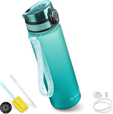 Productafbeelding van Lekvrije Drinkfles voor Kinderen met Rietje - BPA-vrij Tritan Waterfles