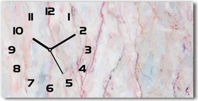Produktbild von Wanduhr aus Glas – 60x30 cm - Glasbild - Glasuhr - Gehärtetes Glas - schwarze-zeiger - Marmor