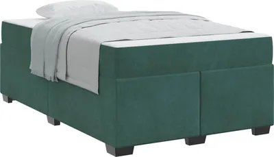 Obrázok produktu pre vidaXL Rám postele s matracom tmavozelený 120 x 190 cm látka