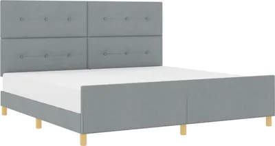 Produktbild von vidaXL Bettgestell mit Kopfteil Hellgrau 200 x 200 cm Stoff