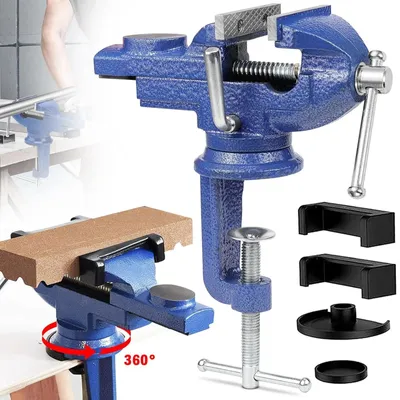 Zdjęcie produktu dla Ściski warsztatowe - szczęki o szerokości 70 mm - obrotowa podstawa o zakresie 360° - do cięcia, wiercenia, szlifowania i piłowania