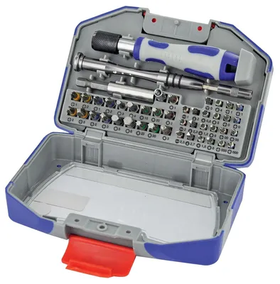 Schraubendreher-Set 46-teilig, Präzisionsbits 4 mm + Drehbits 6,35 mm