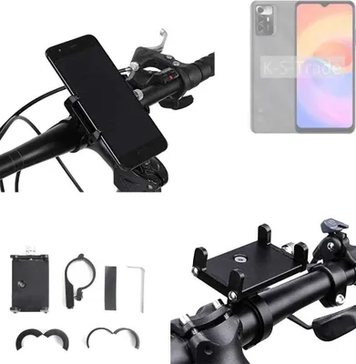 Produktbild von K-S-Trade Handyhalterung für das Fahrrad kompatibel mit ZTE Blade V40 Smart 5G Halter Lenkstange Fahrradhalterung Motorrad Bike Mount Befestigung