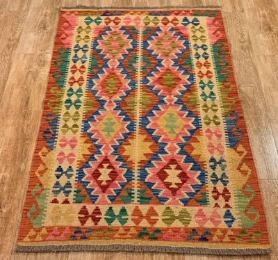 Produktbild von Teppich KELIM ORIGINAL | Farbe: Multi; Größe: 86x119 cm | strapazierfähig und leicht zu reinigen | Wohnzimmer | Schlafzimmer