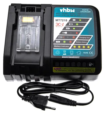 Produktbild von vhbw Schnellladegerät kompatibel mit Makita BDF343RHJ, BHR162RFE, BHR162RFJ, 8281DWAE, BFR540ZJ, BDF446RFE Werkzeug Li-Ion-Akkus, 150 W, 14,4 V
