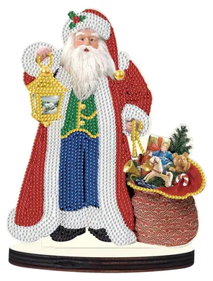 Diamantgemälde-Set 12x20 cm, Weihnachtsmann, DIY-Bastelset für Erwachsene