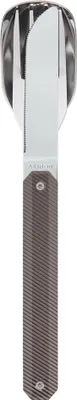 Imagen del producto de Akinod, juego de cubiertos fijo, 12 piezas, aluminio, color gris oscuro
