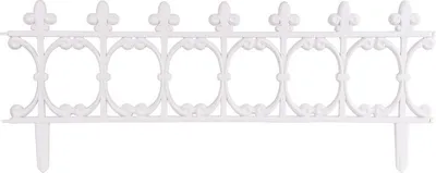Image de Clôture Gardens F755, 87x34 cm, en plastique, blanche, mini clôture décorative, pack de 4 pieces