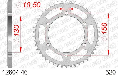 Produktbild von AFAM Kettenrad 12604-46 Hinten für YAMAHA MOTORCYCLES XJ Stahl