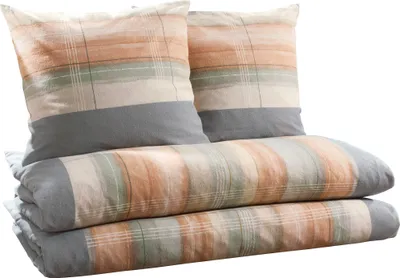 Produktbild von Dyckhoff Bettwäsche Sparpaket 4-tlg. grau-apricot 2x 135x220 cm + 2x 80x80 cm