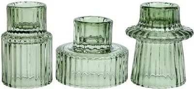 Zdjęcie produktu dla Zestaw 3 eleganckich świeczników Unyqoos® wykonanych ze szkła – stylowy design 2 w 1, idealny do świec tealight, świec stołowych i świec filarowych, stabilna konstrukcja, dostępne w 4 kolorach, tworzą wyjątkową atmosferę