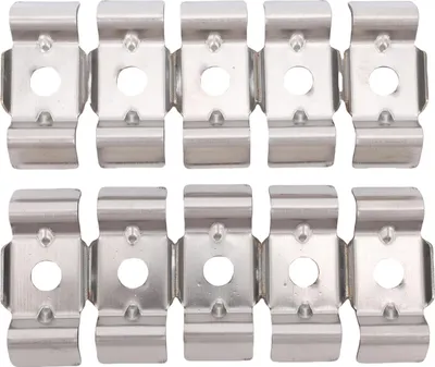 Produktbild von 10 Stück Doppelstangenmatte Zaunbefestigungszubehör Metallplattenklemme Edelstahlhalter Hardware Eckverbinder