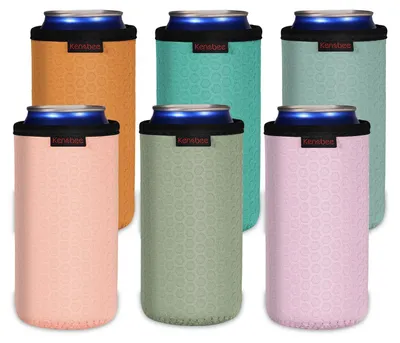 6er-Set Dosenkühler aus Neopren, 16 oz, rutschfest, 6 Farben