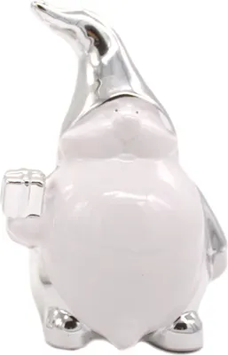 Produktbild von Keramik Weihnachtsmann silber-weiß 15cm - 1 Stück