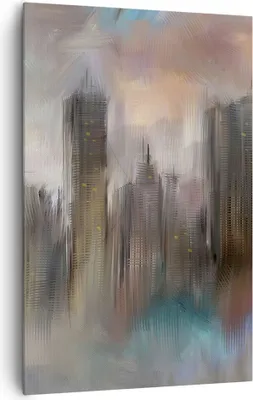 Produktbild von Bild auf Leinwand - Leinwandbild - Einteilig - Stadt Abstraktion - 80x120cm - Wand Bild - Wanddeko - Wandbilder - Leinwanddruck - Wanddekoration - Leinwand bilder - Wandbild - PA80x120-3675