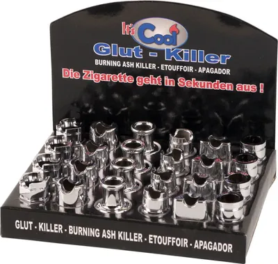 Produktbild von Glutkiller Gluttöter Chrom 2er Set – Sicherer Glutlöscher für Zigaretten