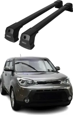 Image de Barres de toit transversales pour Kia Soul 2013-2019 SUV Aluminium Noir