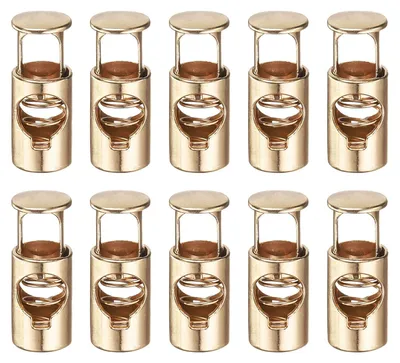 Kordelstopper 10 Stück, Federclip, 6 mm, gold