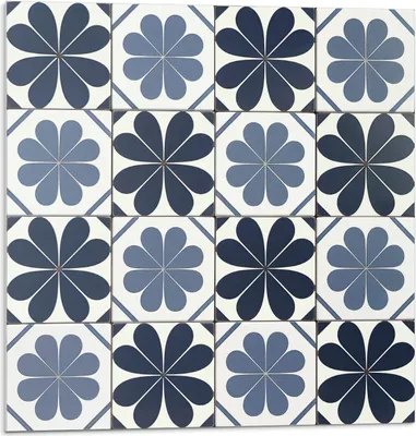 Produktbild von Blumenmuster Auf Fliesen – Selbstklebend – Wandverkleidung – Wandpaneel – Wanddeko – Dekorative Wandpaneele – 3D Wandpaneele – Wandgestaltung selbstklebend – 4 Stück 50 x 50 cm
