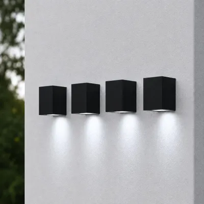 Image de HOFTRONIC - Appliques murales LED GU10 4W 345 Lumens 6500K Noir IP44 Polycarbonate