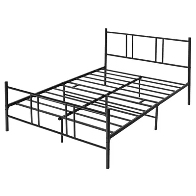 Produktbild von COSTWAY Metallbett Bettrahmen für 200 x 140 cm Matratze, Doppelbettgestell, Bettgestell mit Lattenrost, Stauraum unter dem Bett, Gästebett Plattformbett Metall (200 x 140 cm)