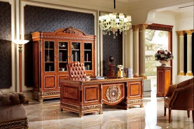 Produktbild von Schreibtisch Büro Tisch Klassischer Designer Office Tische Barock Rokoko E62 Neu