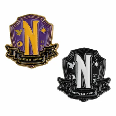 Produktbild von Wednesday Ansteck-Pins 2er-Pack Nevermore Academy