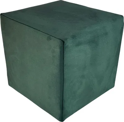 Zdjęcie produktu dla Pufa ELEMENT 40x40 cm kwadratowa trudnopalny welur łatwoczyszczący do sypialni salonu zieleń butelkowa