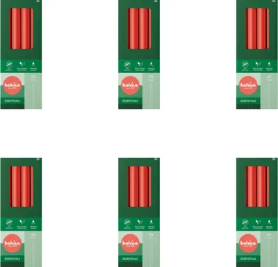 Immagine prodotto di Bolsius - Candele da tavola - 230/20 - 8 pezzi per confezione - Rosso tenue - Confezione - 48 pezzi - 6 confezioni