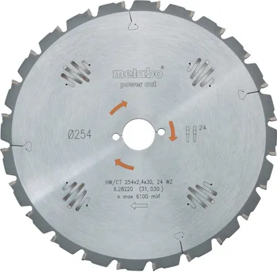 Produktbild von Metabo Kreissägeblatt HW/CT 254x2,4x30mm 24 WZ