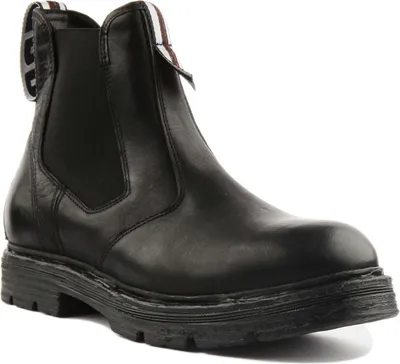 Produktbild von Replay Reserve Herren Chelsea Stiefel aus Leder Schwarz – 9 Großbritannien - 43 EU - 10 US / Schwarz