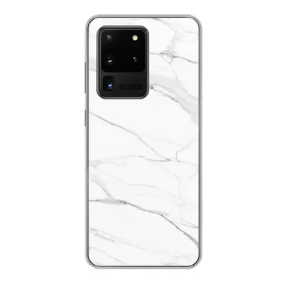Produktbild von MuchoWow® Handyhülle Schutzhülle Hülle für Samsung Galaxy S20 Ultra Marmor - Weiß - Linie - Muster - Luxus - Marmoroptik Silikon Softcase Handy Hülle - Karteninhaber